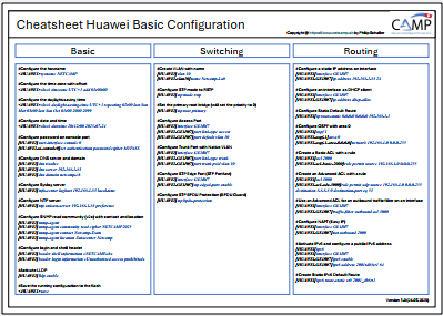 Cheatsheet Huawei Basic Configuration