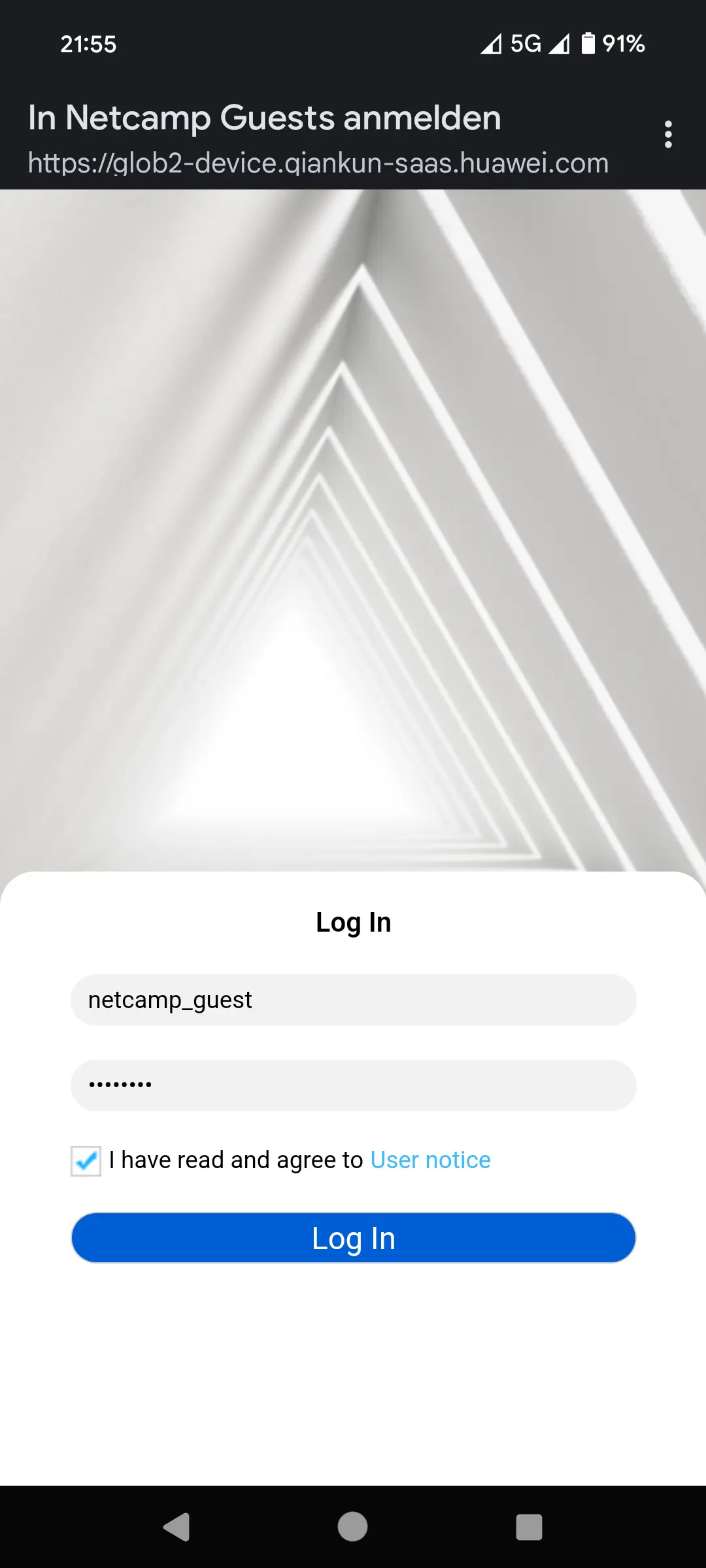 Huawei eKit captive portal login
