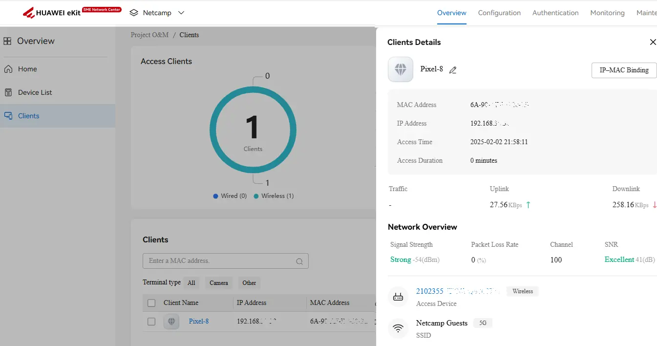 Huawei eKit client details