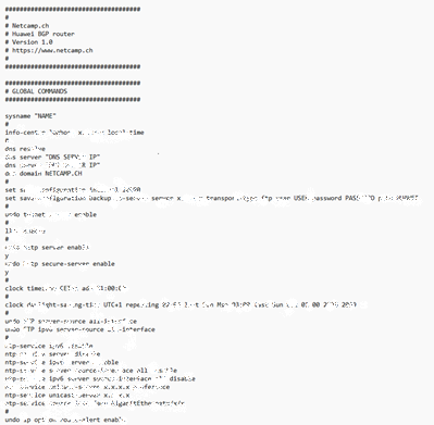 Configuration template Huawei BGP router