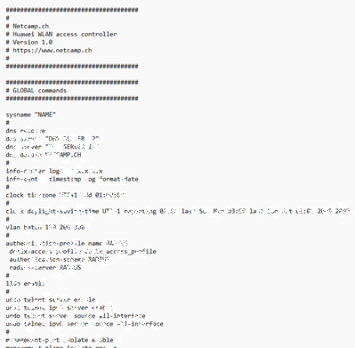 Configuration template Huawei WLAN access controller